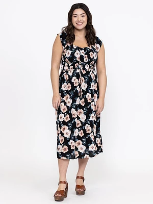 Women's Ruched Midi Dress