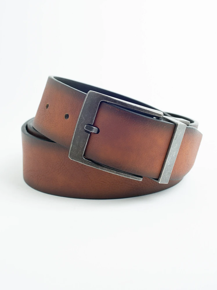 Men's Reversible Burnished Brown Belt