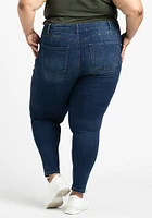 Women's Plus 2 Button Destroyed Skinny