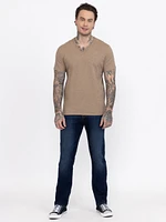 Men's Slub Notch Henley Tee
