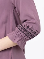 Women's Printed Peasant Top