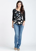 Women's Floral Baseball Tee