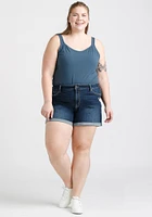 Women's Plus Destroyed Cuffed Jean Short