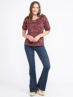 Women's Puff Sleeve Peasant Top