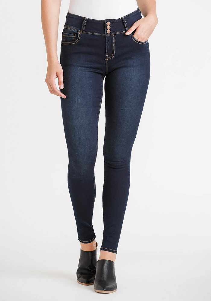 Women's Button Waist Skinny Jeans