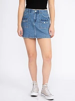 Women's Cargo Denim Skirt