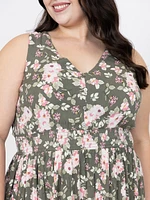 Women's Floral Smocked Waist Dress