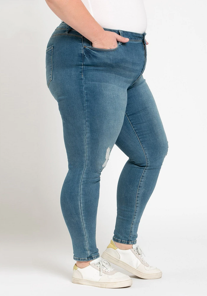 Women's Plus High Rise Destroyed Skinny Jeans