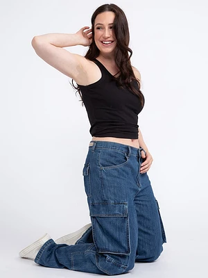 Women's Vintage Low Waist Side Cargo Poc