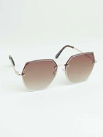 Women's Gold Hexagon Sunglasses