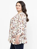 Women's Floral Ruffle Cardigan