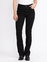 Women's 2 Button Black Baby Boot Jeans