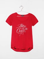 Women's Glitter Cheer Scoop Neck Tee