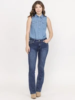 Women's Sleeveless Denim Shirt
