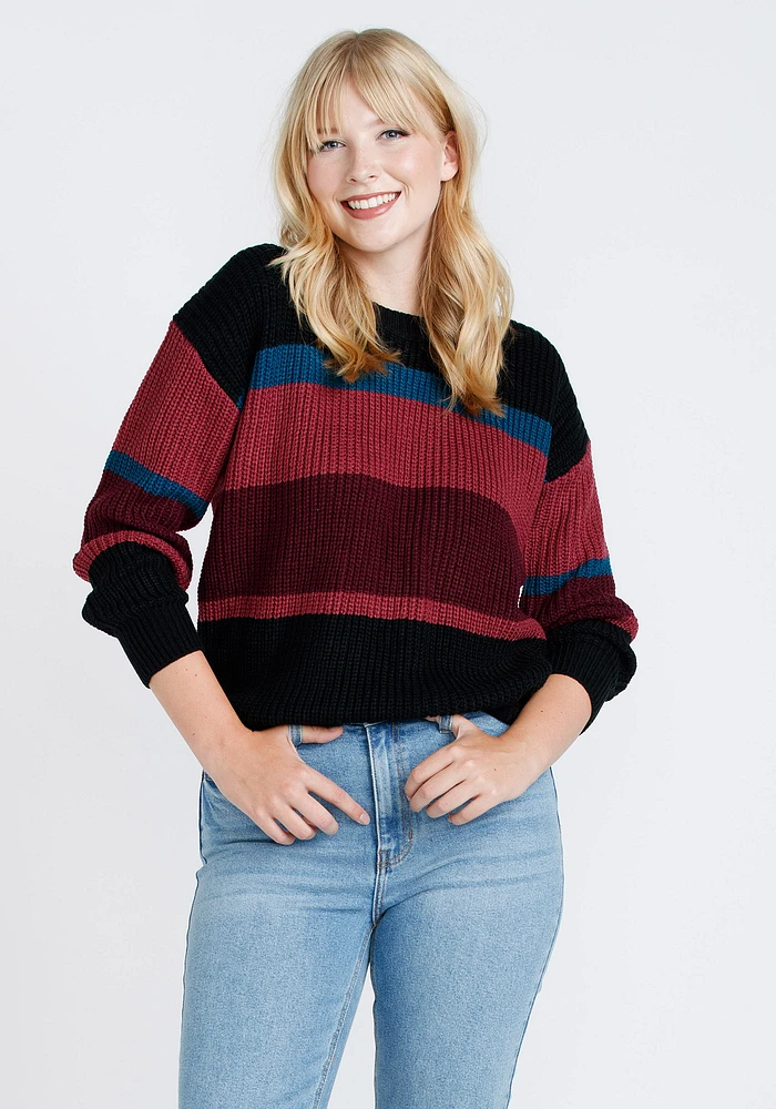 Women's Stripe Crew Neck Sweater