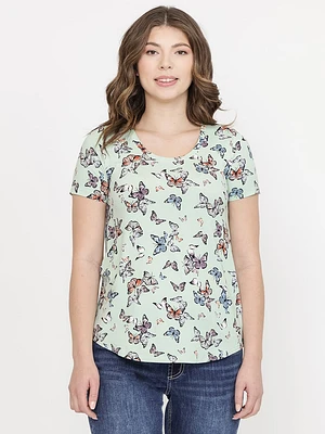 Women's Butterfly Scoop Neck Tee