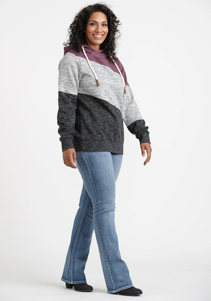 Women's Angled Colour Block Hoodie