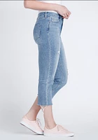 Women's Raw Hem Straight Crop Jeans