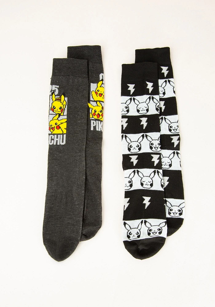 Men's 2 Pack Pikachu Crew Sock