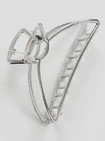 Women's Silver Metal Claw Clip