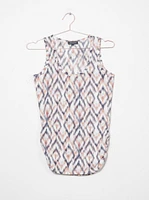 Women's Ikat Side Ruched Tank