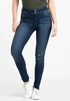 Women's 2 Button Destroyed Skinny Jeans