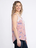 Women's Crochet Trim Neck Tank