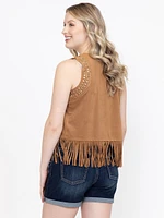 Women's Studded Fringe Vest