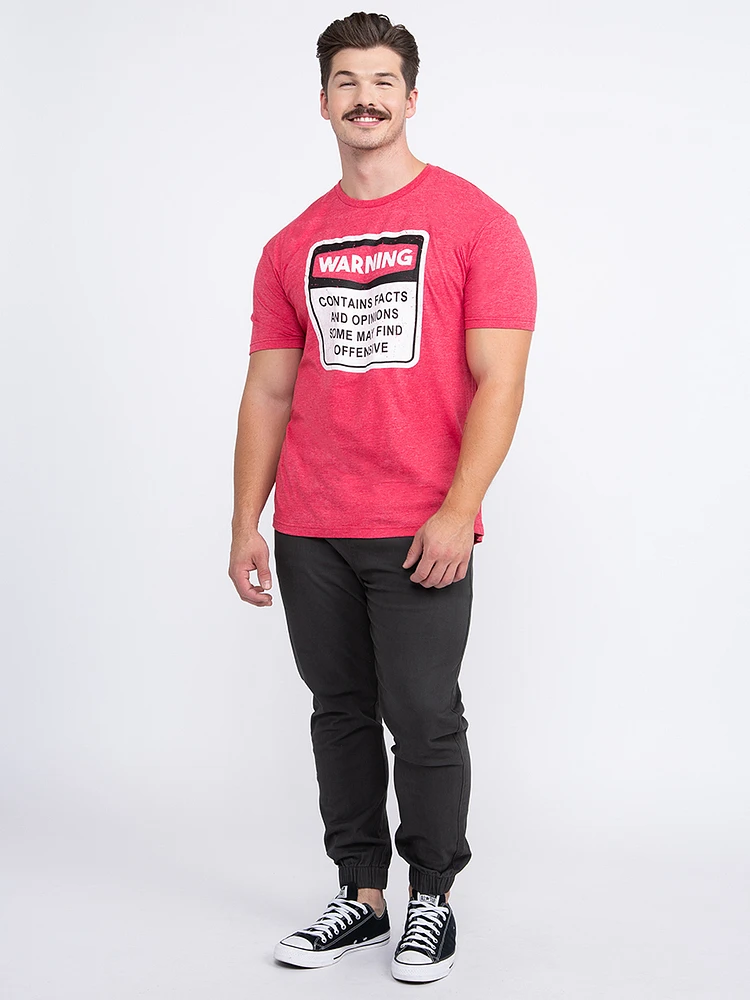 Men's Warning- Contains Facts Tee