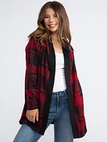 WOMEN'S PLAID HOODED WRAP