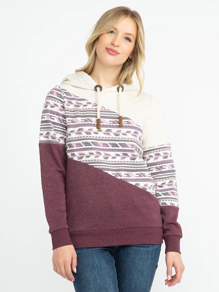 Women's Geo Colour Block Hoodie