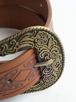 Women's Brown Western PU Belt