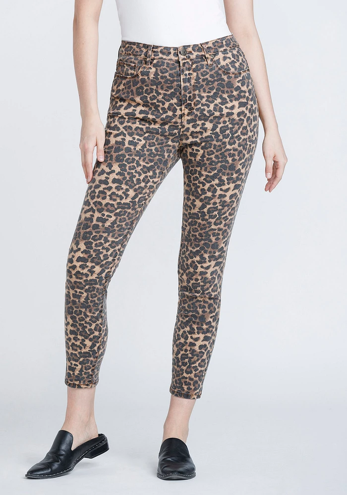 Women's Leopard Print Ankle Skinny Pant