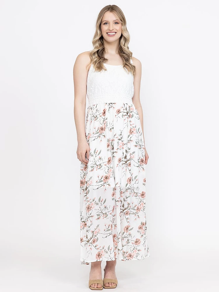 Women's Lace Top Maxi Dress