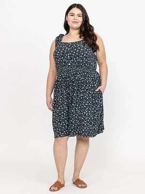 Women's Ditsy Peasant Dress