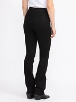 Women's 2 Button Black Baby Boot Jeans