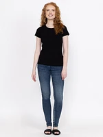 Women's Ribbed Crew Neck Tee