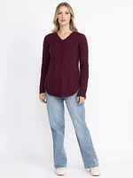 Women's V Neck Cable Tunic