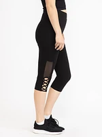 Women's Mesh Insert Capri Legging