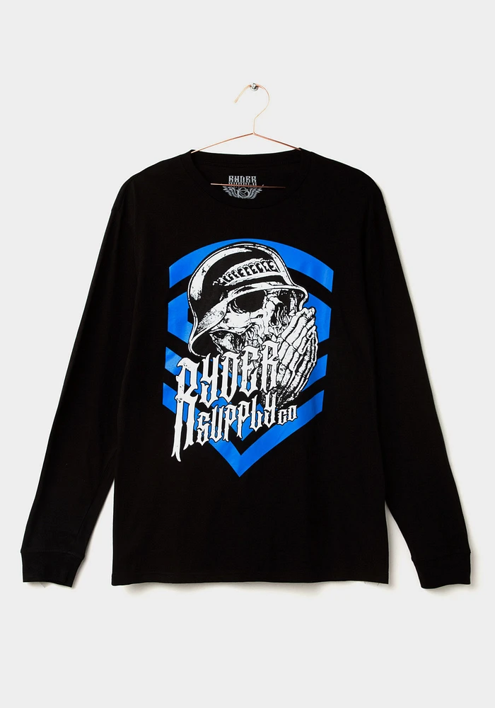 Men's Long Sleeve Skull Tee