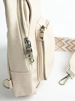 Women's Sling Bag with Woven Strap