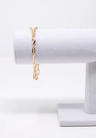 Women's Peach Bead Gold Chain Anklet