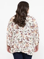 Women's Floral Ruffle Cardigan