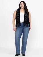 Women's Crochet Fringe Vest