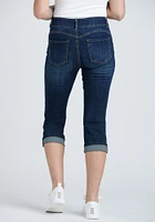 Women's 2 Button Cuffed Jean Capri