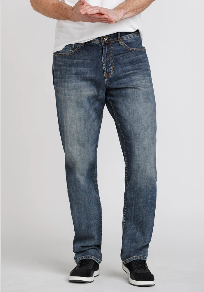 Men's Medium Wash Relaxed Straight Jeans