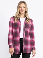 Women's Brushed Knit Plaid Tunic