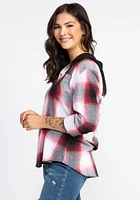 Women's Flannel Hooded Plaid Shirt