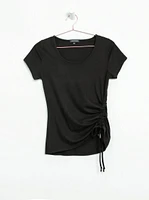 Women's Ruched Cap Sleeve Tee