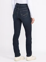 Women's Dark Wash Curvy Straight Jeans